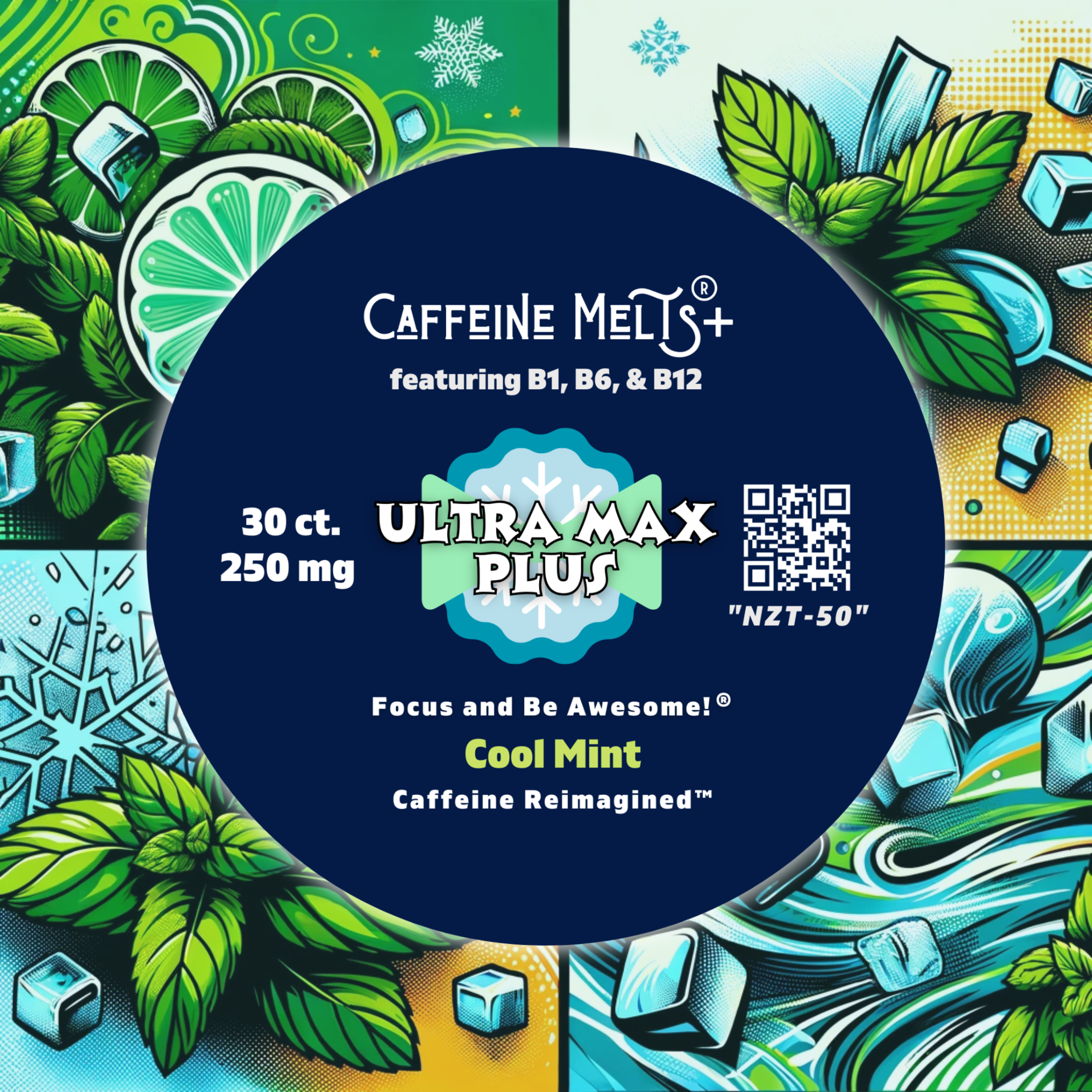 Cool Mint - Ultra Max Plus (250mg + 1.23mg B1, 1.76mg B6, & 20mcg Methylcobalamin B12) UMP
