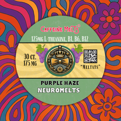 175mg Purple Haze Nootropic NeuroMelts (featuring 1.23mg B1, 1.76mg B6, 20mcg Methylcobalamin B12 & 125mg L-Theanine)