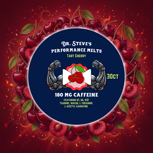 180mg Tart Cherry Performance Melts (featuring 1.23mg B1, 1.76mg B6, 20mcg Methylcobalamin B12, Taurine, Niacin, L-Theanine & L-Acetyl-Carnitine)